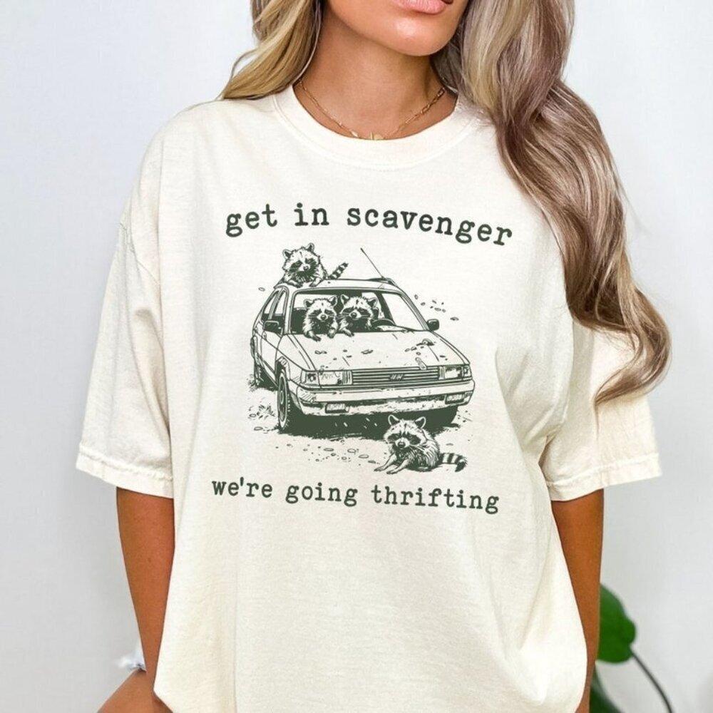 Raccoon Get In Scavenger Funny Meme Graphic TShirt